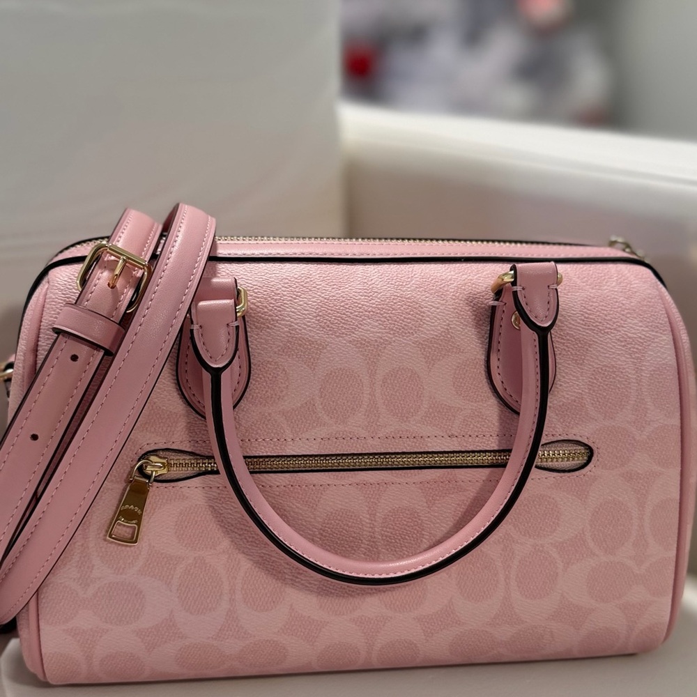 Coach Powder Pink Rowan & Mini Rowan Charm Bundle - Picture 2 of 5